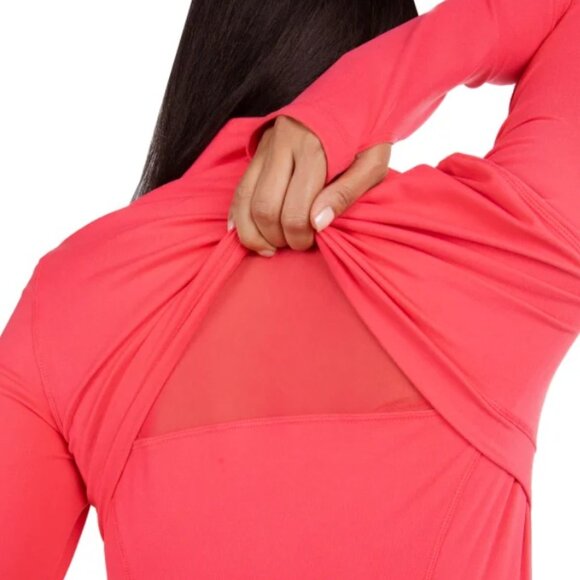 NWT Spyder Women's Yoga Jacket, Pink (Bright Coral, Back Ventilation, Thumbholes - Picture 4 of 6
